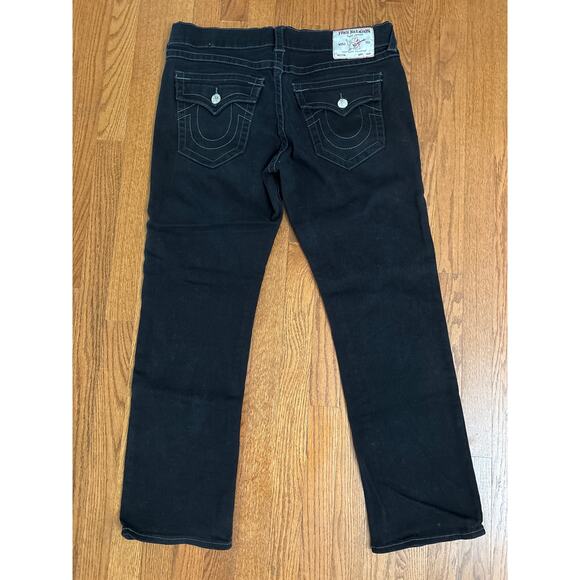 True Religion Jeans Mens 36x29 Blue Ricky Relaxed Straight Stretch Flap Pocket - Picture 6 of 7